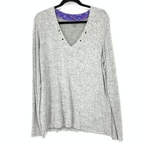 Vera Bradley Sweater Women's Size XL Knit Pullover Long Sleeve Heather Gray